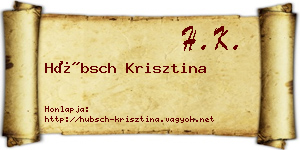Hübsch Krisztina névjegykártya